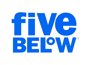 Five Below logo: A vibrant logo featuring the words "Five Below" in bold