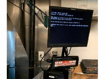 A computer monitor displaying a message